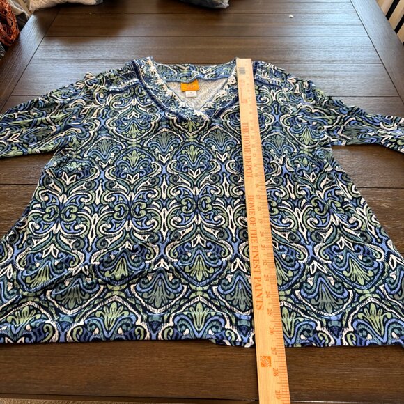 Ruby Rd. Womens Medallion 3/4 Sleeve Knit Top 1X - Picture 7 of 8